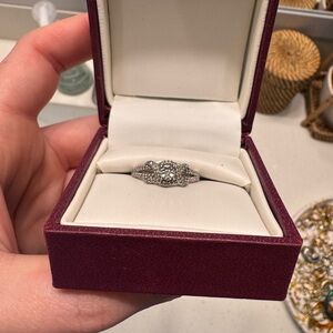 Silver/Small Diamond Promise Ring